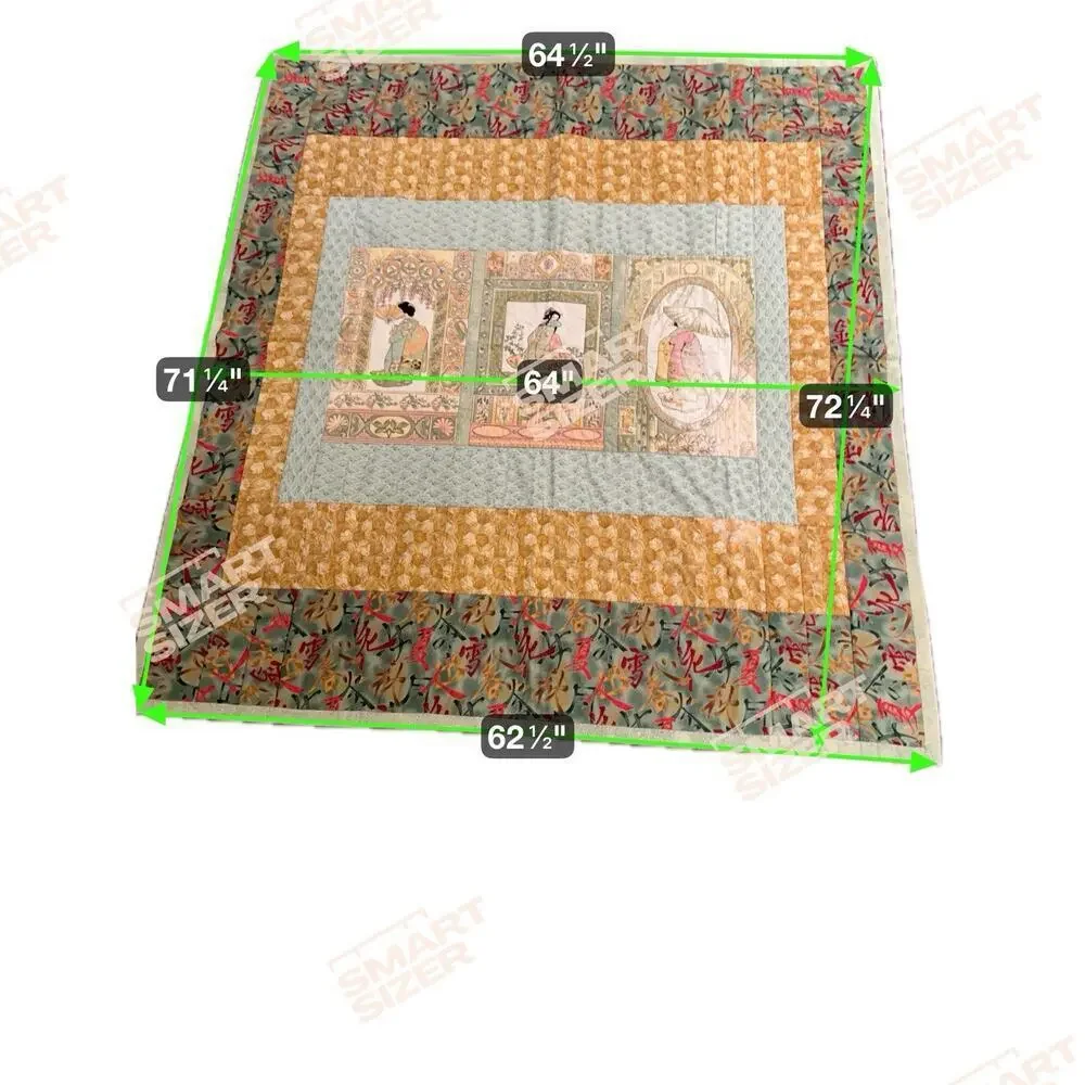 Vintage Rare Handmade Quilted Japanese/Asia Geisha Tapestry/Throw Oriental Decor